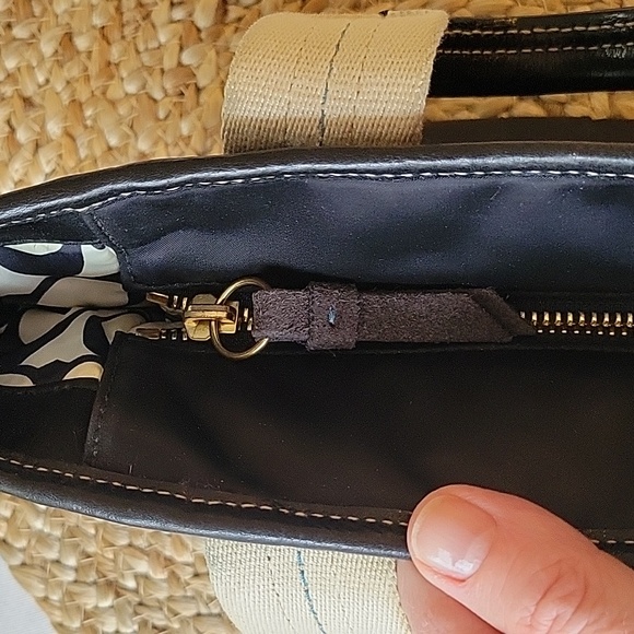 Coach Hampton Mini Nylon Shopper Tote Leather Dark Brown Leather Trim - Picture 7 of 16